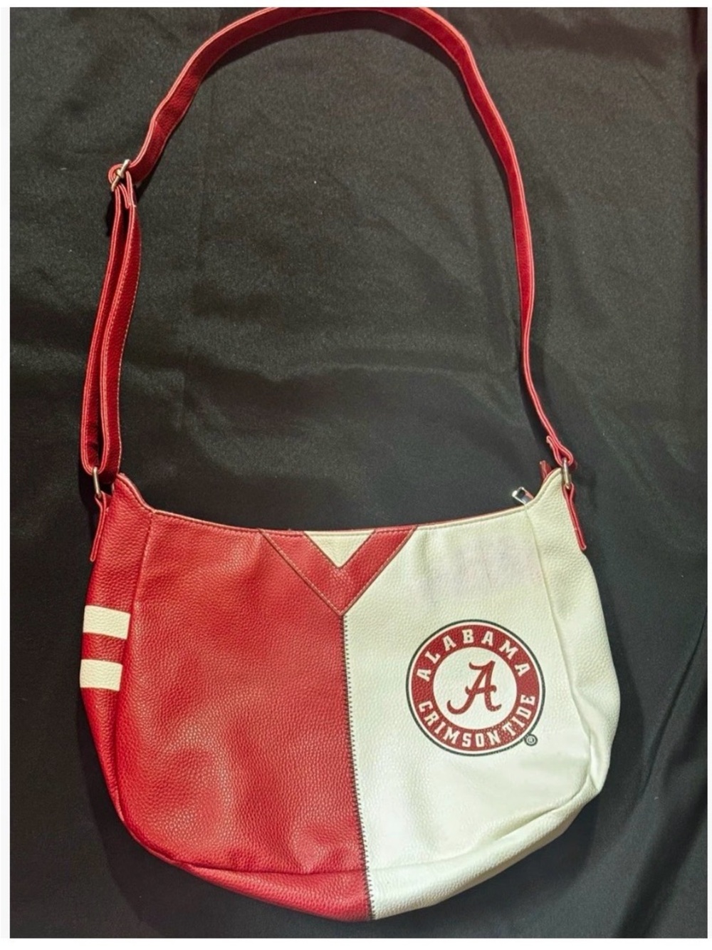 Little Earth Crimson and White Split-Panel Shoulder Bag with Team Crest